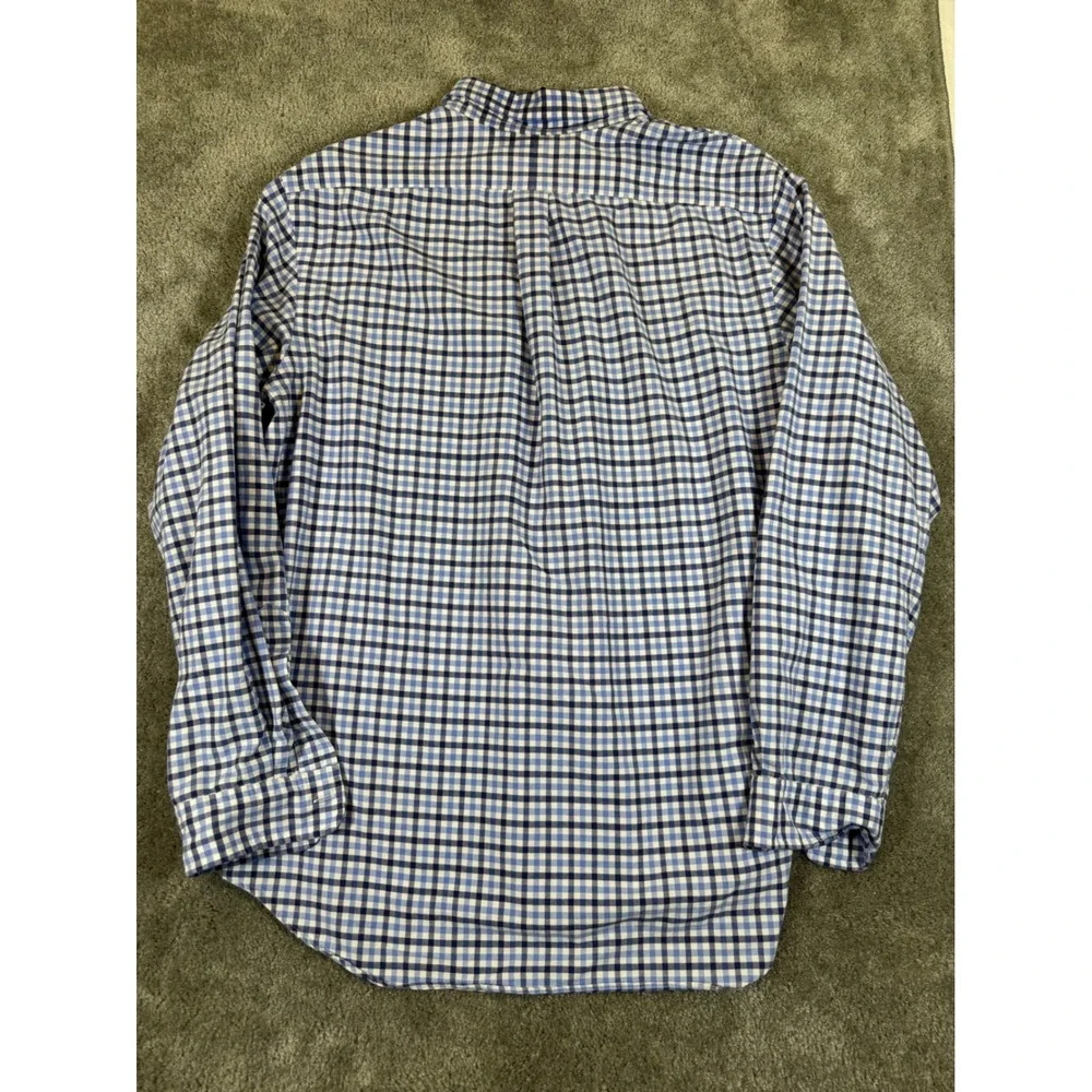 Ralph Lauren Mens XL Blue Gingham Check Cotton Button Down Shirt Long Sleeve